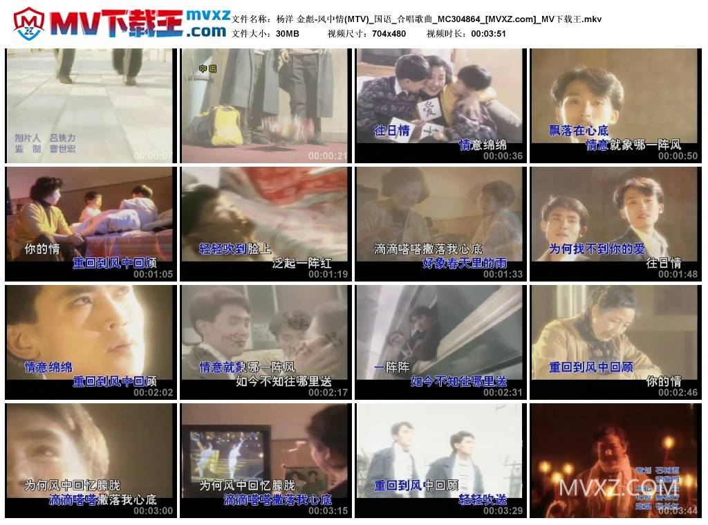 杨洋 金彪-风中情(MTV)_国语_合唱歌曲_MC304864